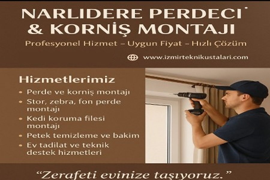 Narlıdere Perdeci Korniş Montajı 