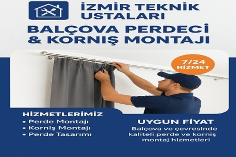 Balçova perdeci korniş montajı